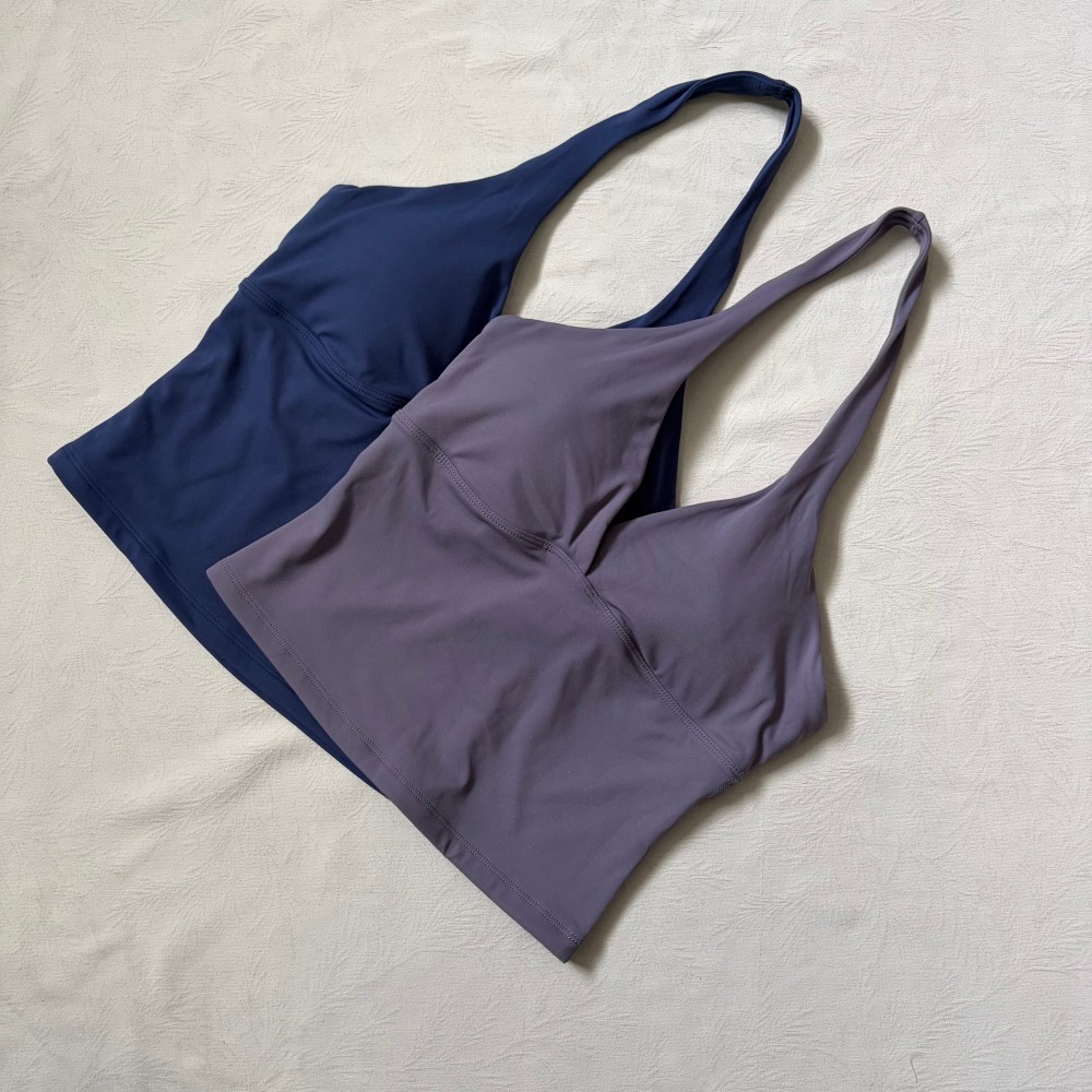Pilates Yoga Wear - Logo V-neck Hanging Neck Vest with