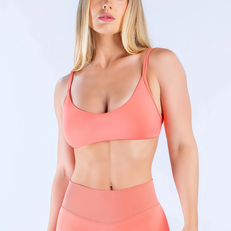Pilates Yoga Exercises - HISTELLO Impact Scoop Neck Bra Women