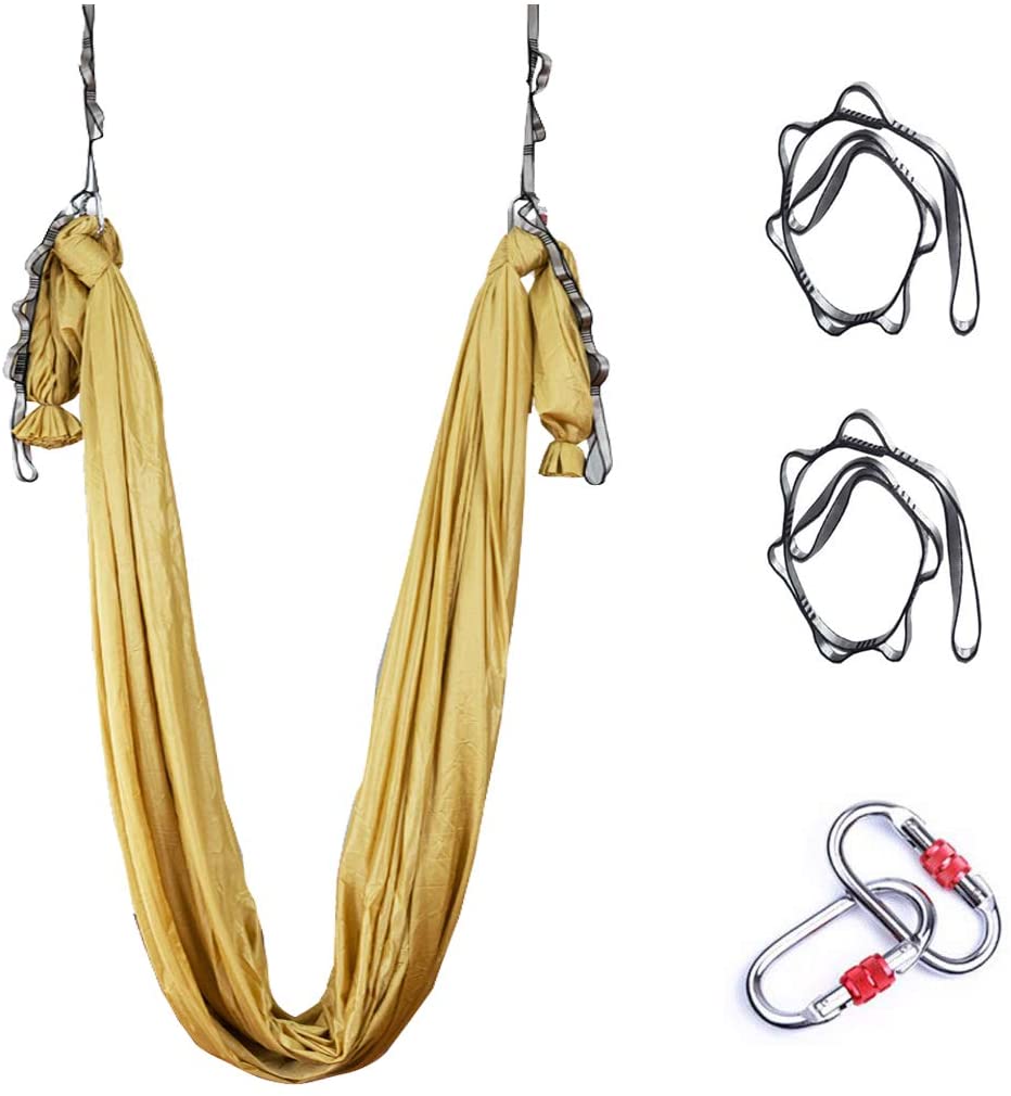 Aerial Silk Hammock - 5*2.8m Aerial Yoga Hammock Set Fitness