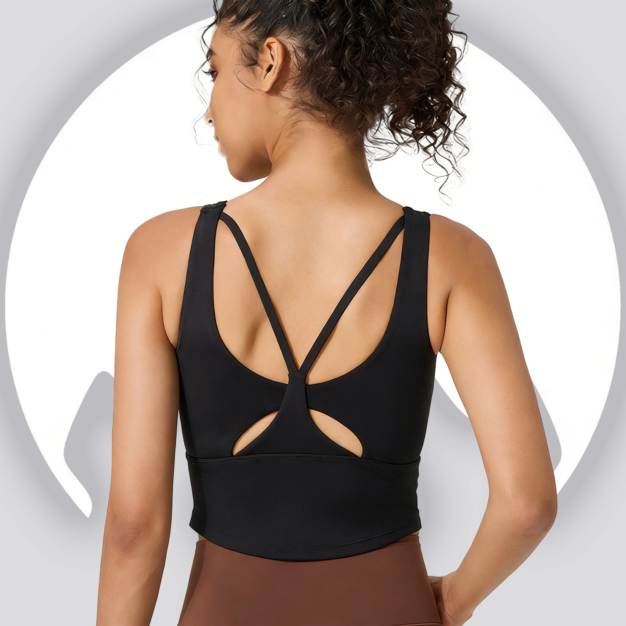 Pilates Yoga Exercises - Women's Fixed Cup Yoga Sports Bra