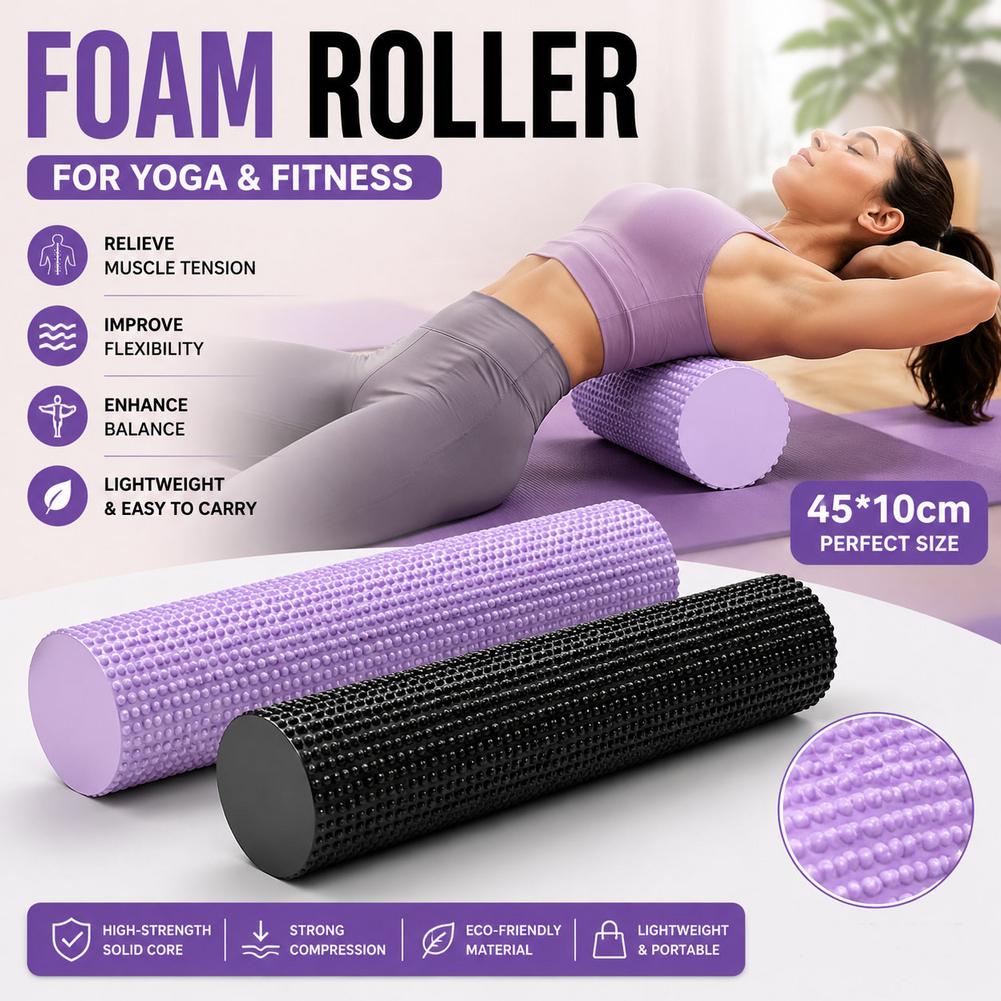 Pilates Yoga Exercises - EVA Foam Roller Body Exercises Roller