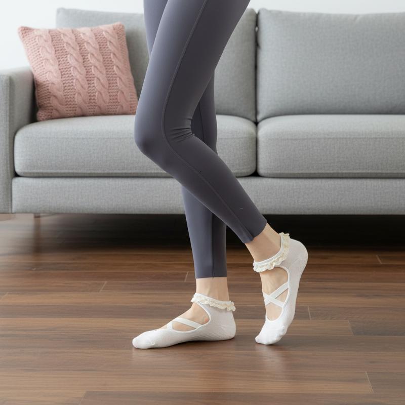 Pilates & Yoga Elastic Band - 1Pairs Cute Lacework Pilates Socks Princess