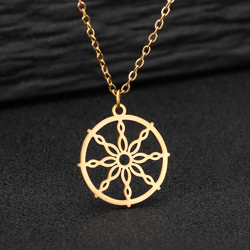 Stainless Steel Necklaces Dhar - Yoga Wheel Dharma review and price