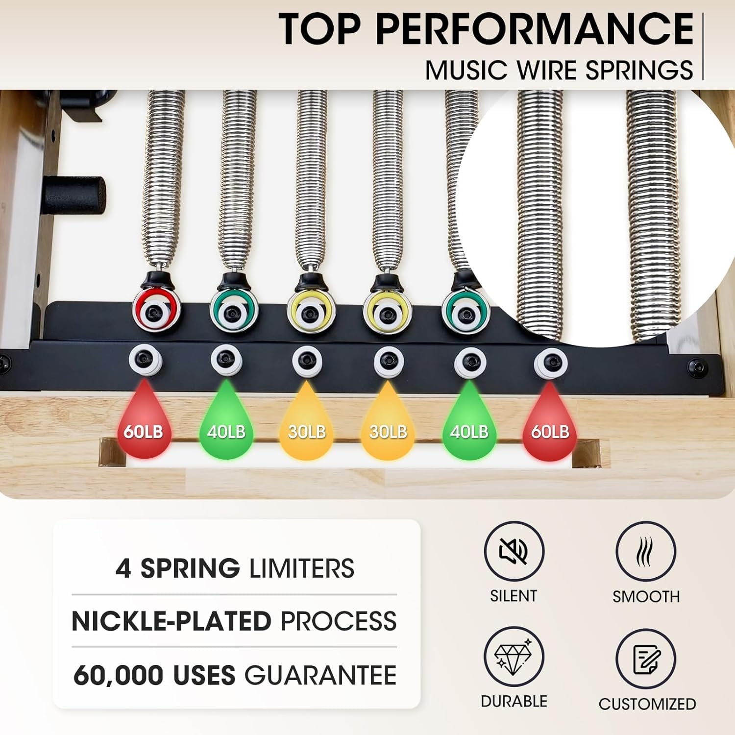 Wooden Pilates Reformer Machin - Pilates Reformer Spring review and price