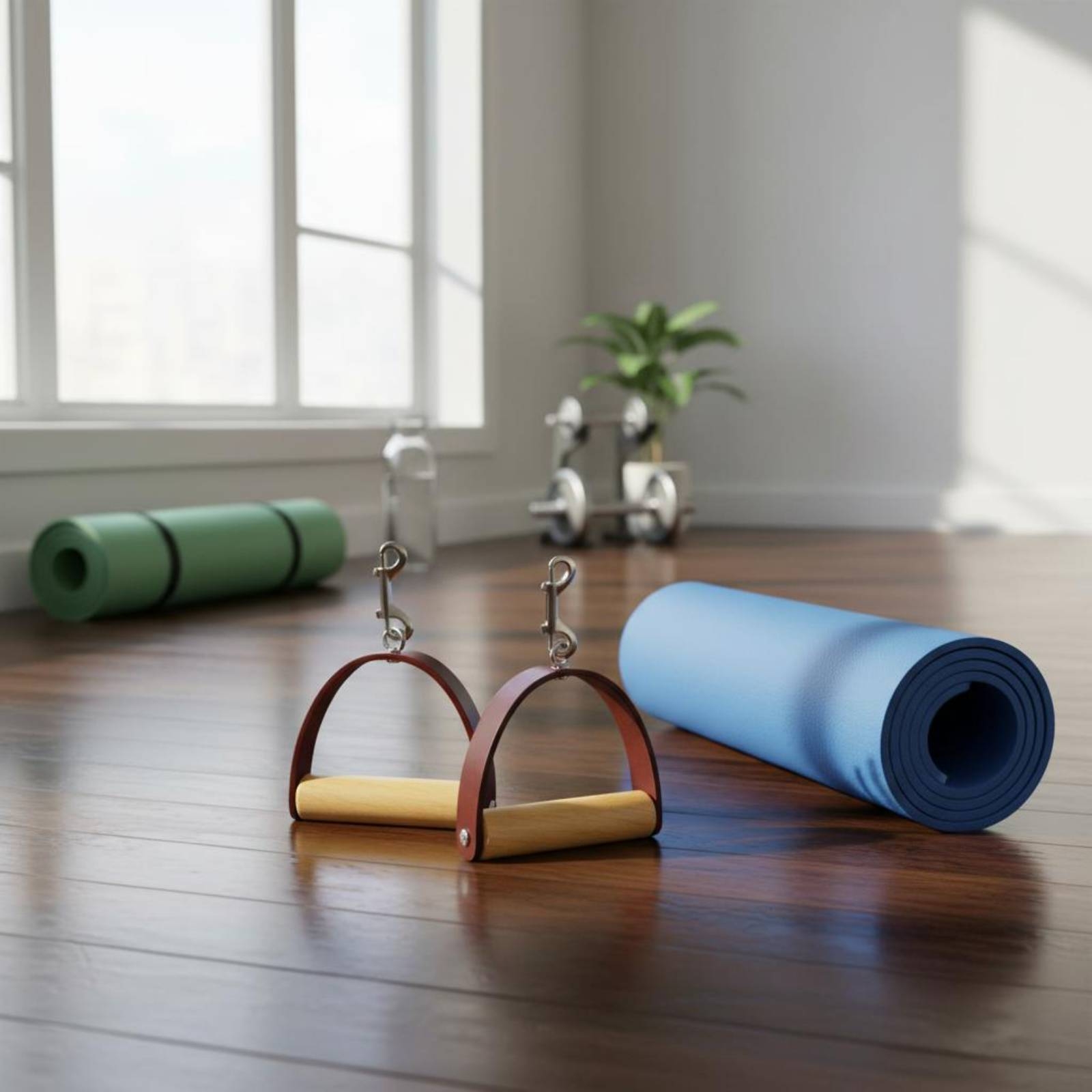 2Pcs/Set Pilates Leather Handl - Pilates & Yoga Elastic Band review and price