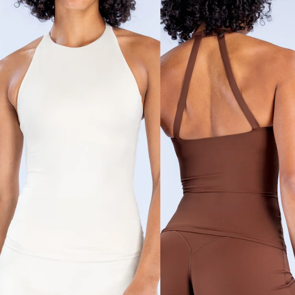 Women Halter Tank Top Built In - Pilates Yoga Wear review and price